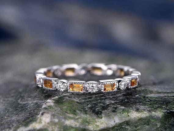 Diamond and citrine eternity band clearance