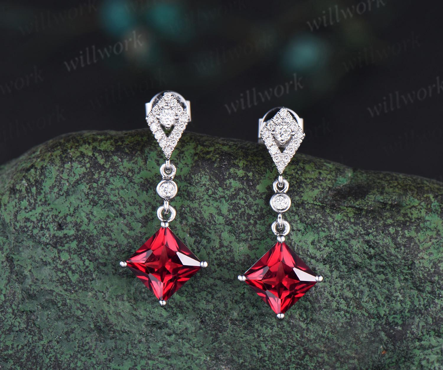 Orecchini di lusso viola in argento sterling