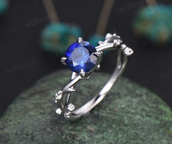 Blue Sapphire And Diamond Engagement Ring #105712 - Seattle Bellevue |  Joseph Jewelry