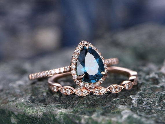 3 CT Round Cut London Blue Topaz Diamond Rose Gold Over On 925 Sterlin –  atjewels.in