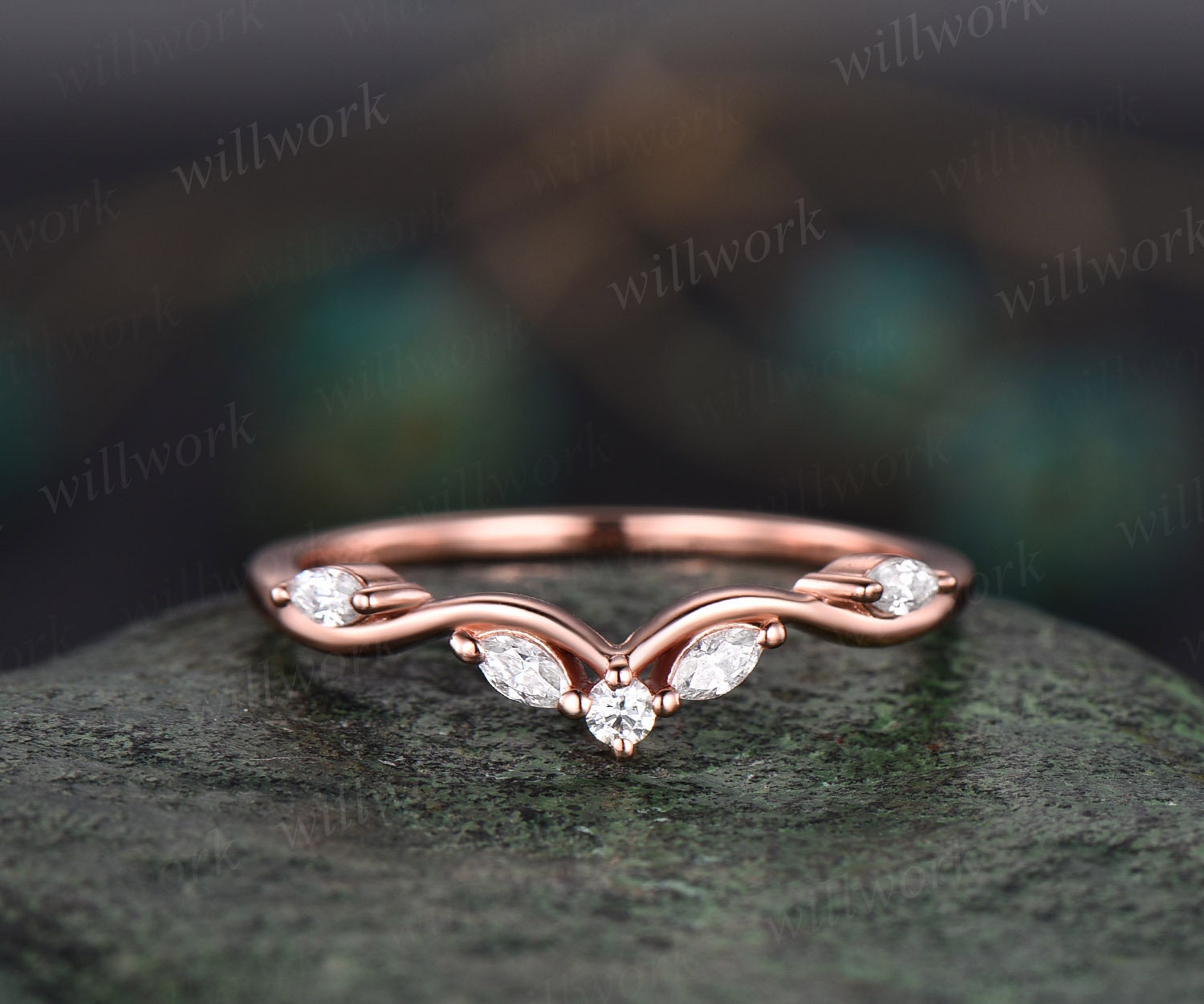 2ct Twig Round Cut Morganite Engagement Ring 14k Rose Gold Art 