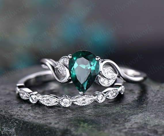 Anillo compromiso esmeralda hotsell