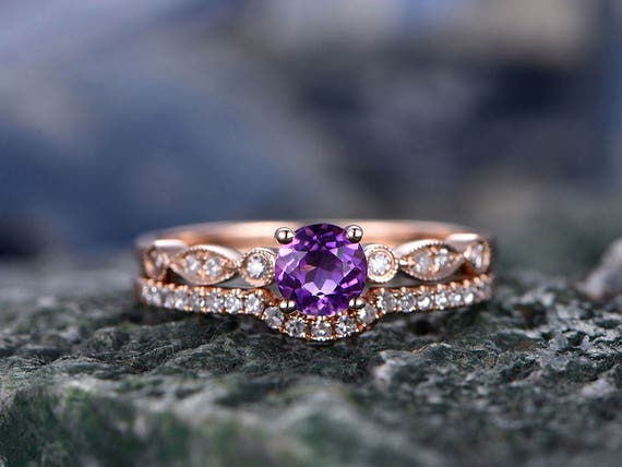 Amethyst online wedding ring