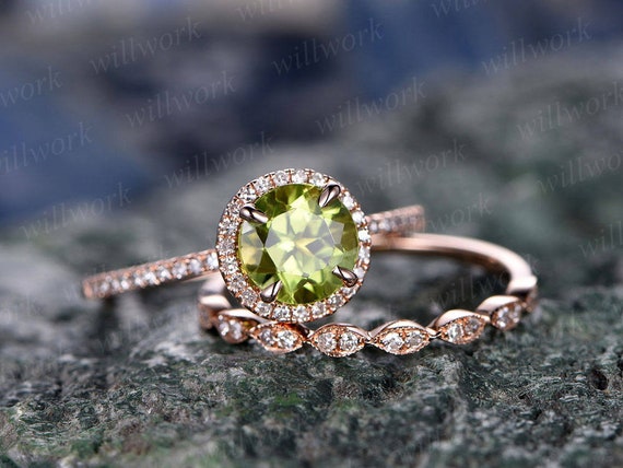 Peridot wedding sale ring