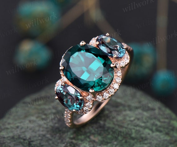 Clearance Deals Rings for Women Women 14k Gold Natural Diamond Green Emerald  Rings - Walmart.com