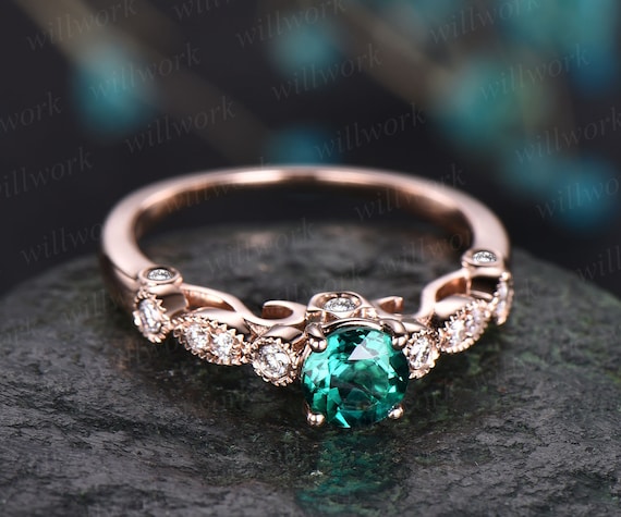 Etsy vintage emerald sale ring