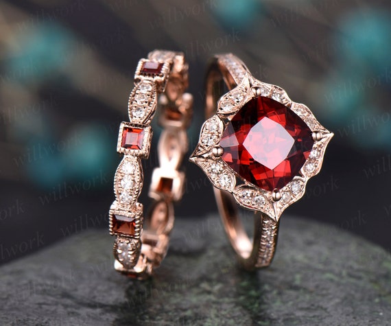 Etsy garnet shop ring