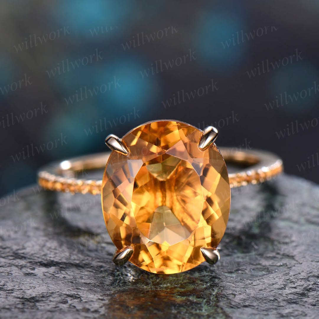 Citrine rose gold ring deals