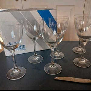 Schott-Zweisel Crystal, Set of 6, Crystal Goblets, Vintage, Excellent Condition, Feria Pattern