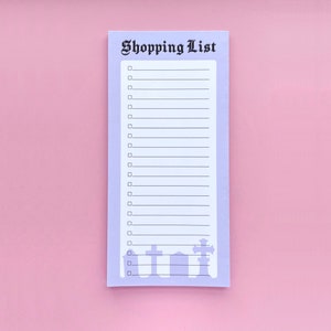 Gothic Shopping List Pad, Pastel Goth Shopping List Pad, Gothic Grocery List, Spooky To Do, Halloween Stationery Notepad Memo Pad Cemetery