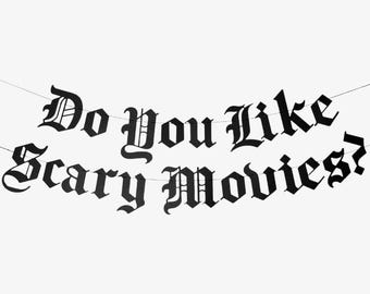 Magst du Horrorfilme? Old English Gothic Girlande, Gothic Blackletter Girlande, Horrorfilm Nachtdekoration, Screme Halloween Party Dekoration