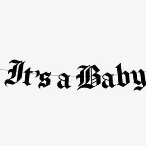 Anti Gender Reveal Gothic Banner, Goth Baby Shower Decoration, Emo Party Decor, It’s a Baby, Metalhead, Heavy Metal, Pregnancy Announcement