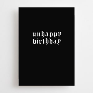 Gothic Geburtstagskarte, Unglücklich Geburtstag, Beerdigung für meine Jugend, Heavy Metal, Goth Emo Lustige Geburtstagskarte, Alternative Happy 30 Thirtieth