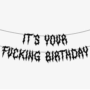 Metal Birthday Banner, Heavy Metal Birthday Party Decor, Black Metal, Emo Goth, Rock n Roll Birthday Decoration Metalhead Alternative