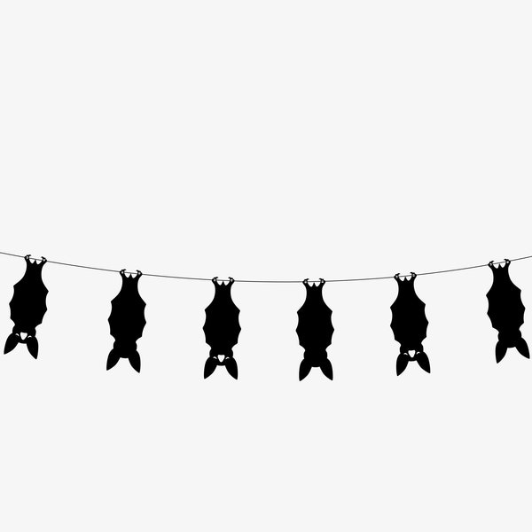 Hanging Bat Bunting Banner, Gothic Decor, Bat Garland, Cute Bats, Dark Goth Home, Emo Horror Party Decor, Halloween Decoration, Christmas