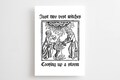 Best Witches Woodcut Greeting Card, Cooking Up a Storm, Friends, Thank You, Birthday, Besties Horror Metal Goth Emo Medieval Art History