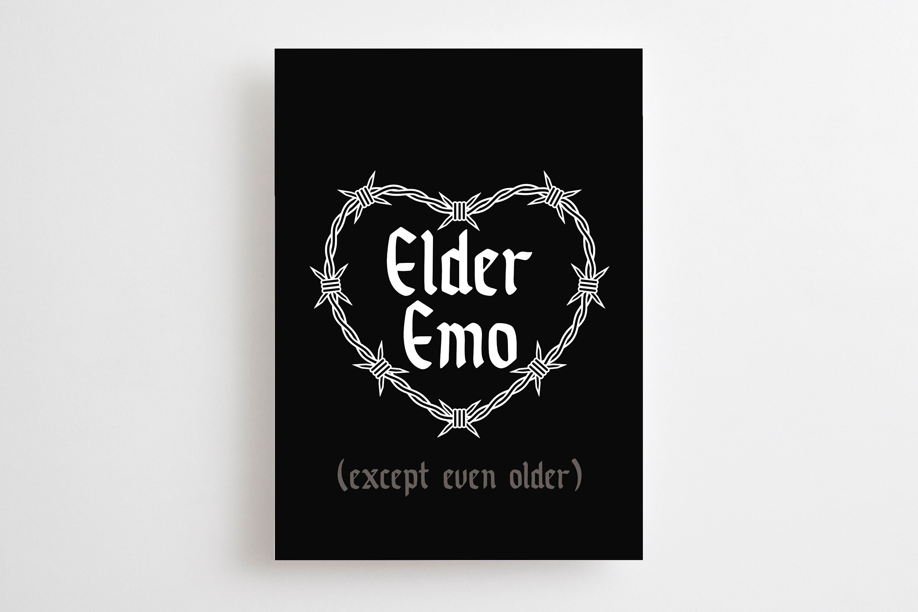 Elder Emo Ornament, Emo Christmas, Emo Gift, Black Christmas, Emo