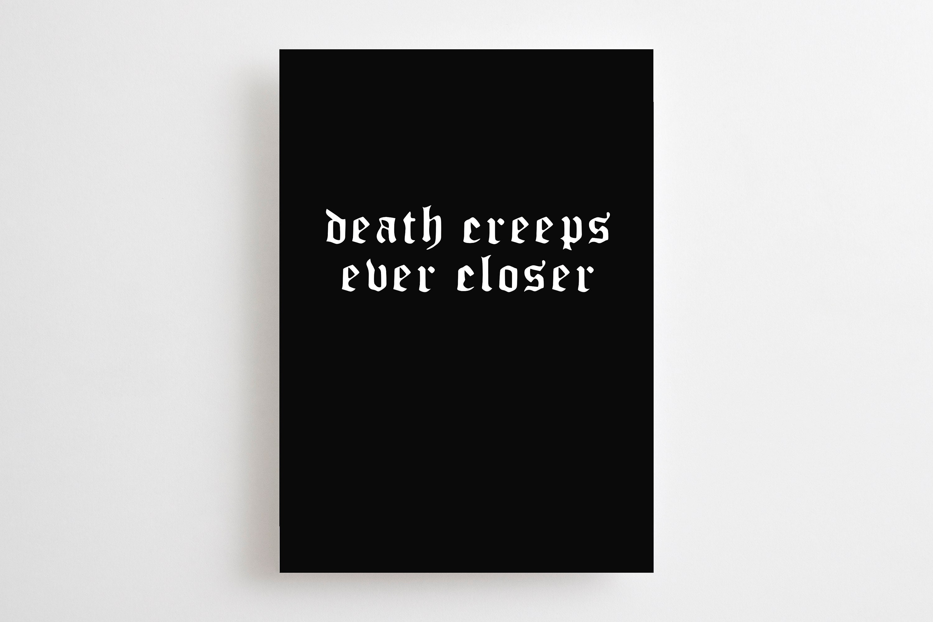 Death Creeps Ever Closer Goth Birthday Card, Funny Birthday Card, Alternative, Metalhead, Happy Birthday Dark Humour 30 Thirtieth Funeral