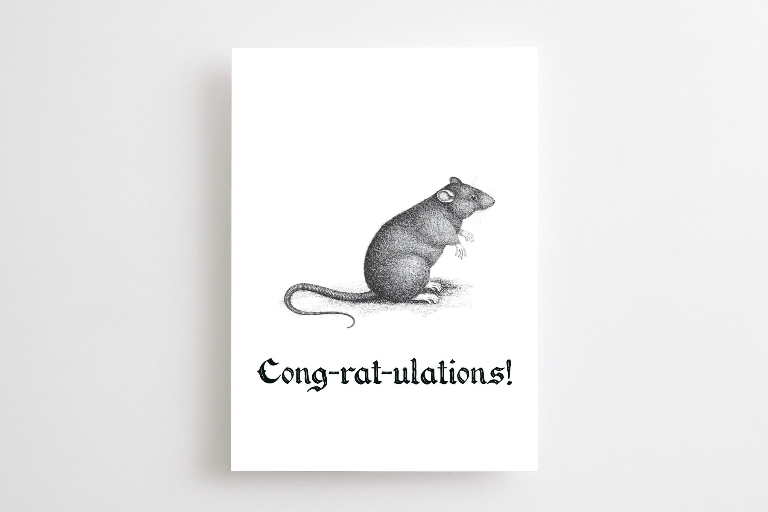 Rat Congratulations Card, Cong-rat-ulations, Gothic Engagement, Goth ...