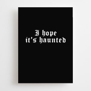 Carte gothique pour nouvelle maison, j'espère que c'est hanté, effrayant, gothique heavy metal Félicitations pour votre nouvelle maison, carte de déménagement, pendaison de crémaillère