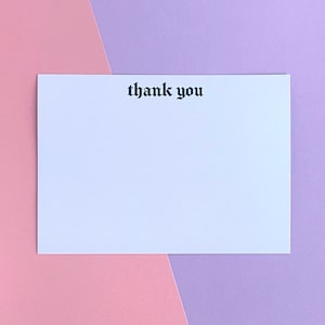 Goth Danke Karten Pack, Alte englische Dankeskarten Multipack, Notecards Simpel Minimal Gothic Blackletter zu Weihnachten Mittelalterlich