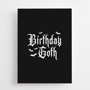 Goth-verjaardagskaart, gotische verjaardag, RIP Youth, heavy metal, grappige verjaardagskaart emo, alternatief 30 40 dertigste begrafenis vleermuis