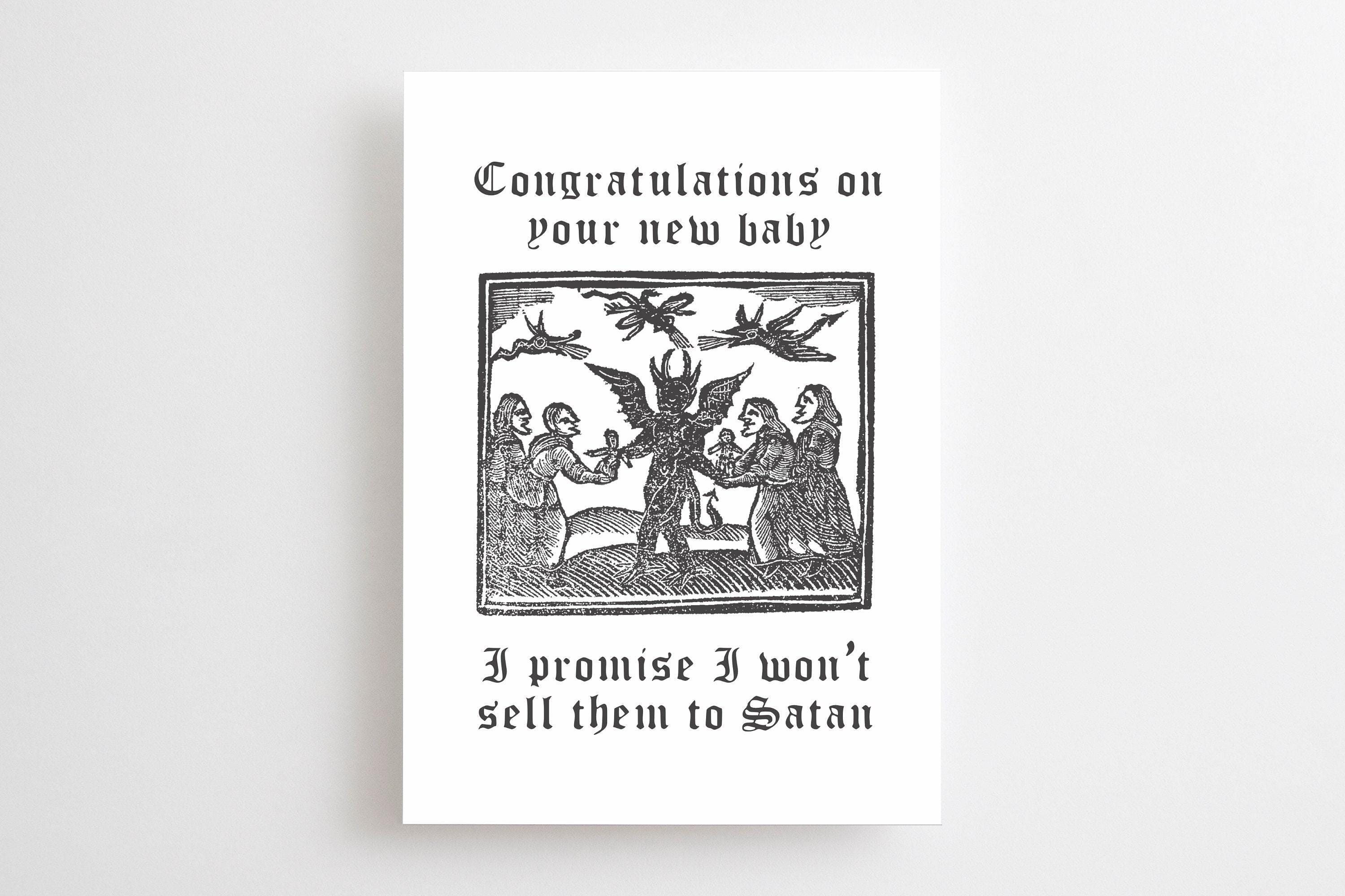 New Baby Congratulations Woodcut Card, Promise I Won’t Sell Them to ...