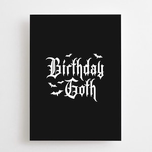 Birthday Goth Card, Gothic Birthday, RIP Youth, Heavy Metal, Emo Funny Birthday Card, Alternative 30 40 Thirtieth Funeral Bat