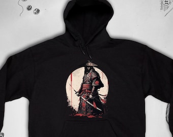 Felpa con cappuccio Samurai Design grafico alla moda Guerriero giapponese Estetica Giappone Fantastica felpa unisex con cappuccio per ragazzi per uomo Idea regalo