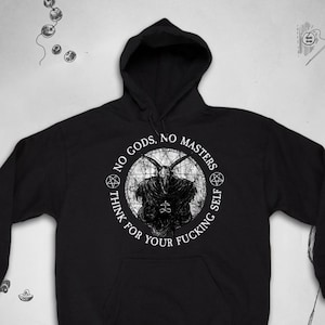 Goth hoodie for Women Men Grunge hoodie Edgy Gothic Demon Saying Think for Your Self Unisex sweatshirt hood for Teens Gift idea