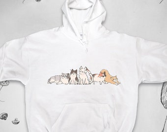 Cats hoodie Trendy graphic design with cute funny cats Pretty animals kittens unisex sweatshirt with hood for cat lover Gift idea