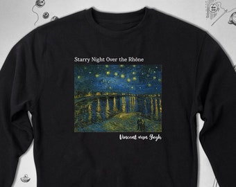 Van Gogh sweatshirt Trendy graphic design with vintage aesthetic painting Art Starry night Artsy crewneck sweatshirt gift idea