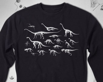 Dinosaur sweatshirt sweater Skeleton sweatshirt Dino Science Nerd Paleontology Jurassic Period Unisex Crewneck sweater Gift for Teacher