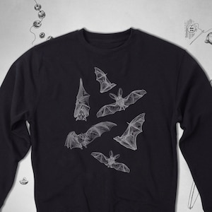 Bat sweatshirt sweater Halloween sweatshirt Goth Animals Horror Gothic Grunge Edgy Bats Graphic Design Unisex Crewneck sweater Gift