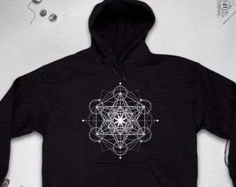 Sacred Geometry hoodie for Men Women Trendy Graphic Design Aesthetic Boho Flower of Life Geometric Unisex sweatshirt Gift idea