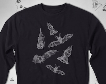 Sudadera de murciélago suéter Halloween sudadera Goth Animals Horror Gothic Grunge Edgy Bats Diseño gráfico Unisex Crewneck suéter Regalo