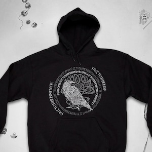 Viking hoodie for Men Women Trendy Graphic Design Aesthetic Raven Bird Tree Scandinavian Nordic Unisex sweatshirt for Teens Gift idea