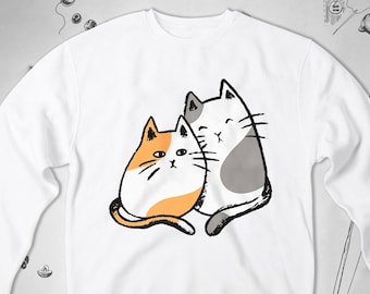Kittens sweatshirt Trendy graphic design with cats Funny cute animals crewneck sweatshirt for women Pretty gift for cat lovers