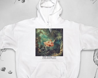 Aesthetic hoodie Trendy graphic design Vintage art Painting with lady Rococo Famous artwork Artsy unisex sweatshirt with hood Gift idea