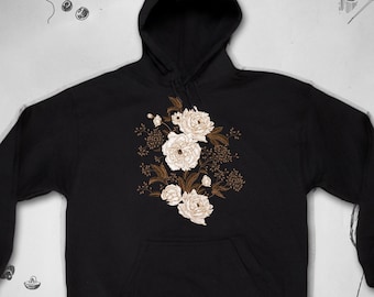 Rose hoodie for Men Women Vintage Unisex Aesthetic Flowers Roses Floral Plants Graphic Design hoodie for Teens sweatshirt Gift
