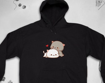 Kawaii moletom com capuz para homens mulheres gato unissex com gatos bonitos animais engraçados gatinhos na moda preppy bonito design gráfico moletom com capuz presente
