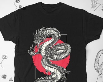 Japanese Dragon shirt tshirt t shirt tee Trendy Graphic Design shirt with Dragon Aesthetic Japan Asian Mythology Unisex shirt Gift idea
