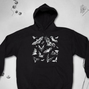 Bat hoodie for Men Women Goth Unisex Halloween Horror Gothic Grunge Night Animal Bats Graphic Design hoodie for Teens sweatshirt Gift
