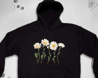 Daisy hoodie for Men Women Aesthetic Graphic Design Cute Flowers Nature Trendy Daisy Floral Unisex sweatshirt for Teen Gift idea