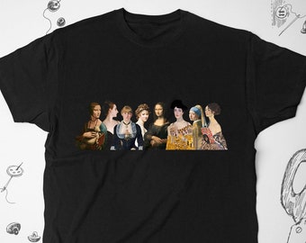 Camiseta artística Camiseta Diseño gráfico moderno Arte con mujeres Pinturas vintage estéticas Obras de arte famosas Camiseta unisex Idea de regalo