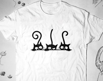 Cat shirt tshirt t shirt tee Kawaii Graphic Design Funny Cats Animals Kittens Cute Unisex shirt Gift idea for Cat Lover