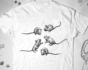 Rats shirt tshirt t shirt tee Animals Graphic Design shirt Nature Cute Rat Illustration Unisex shirt Gift idea for Rat Lover