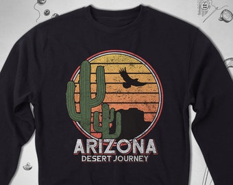 Arizona sweatshirt for Men Women Girls sweater Vintage Retro sweatshirt Arizona State USA Cactus Desert Crewneck sweater Arizona Gift idea