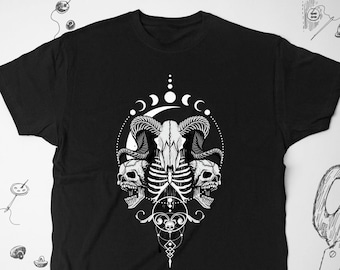 Emo shirt tshirt t shirt Gothic graphic design with skulls Grunge edgy Dark style Goth unisex shirt Gift idea