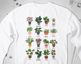 Plants sweatshirt Trendy graphic design with plants Garden Aesthetic cute crewneck sweatshirt for gardener gift for plant lover
